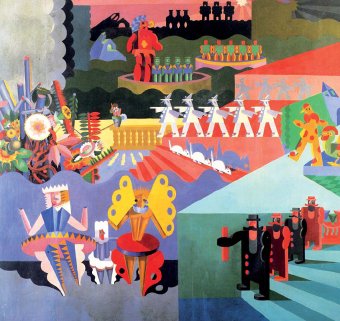 Fortunato Depero's painting showcasing his characters.