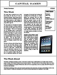 capital Games Newsletter 9/7/2012
