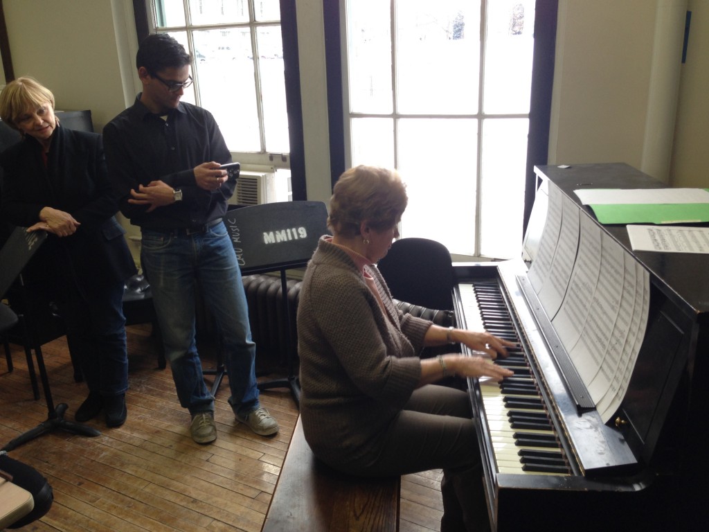 Dr. Thomas demonstrating the music she composed for our project