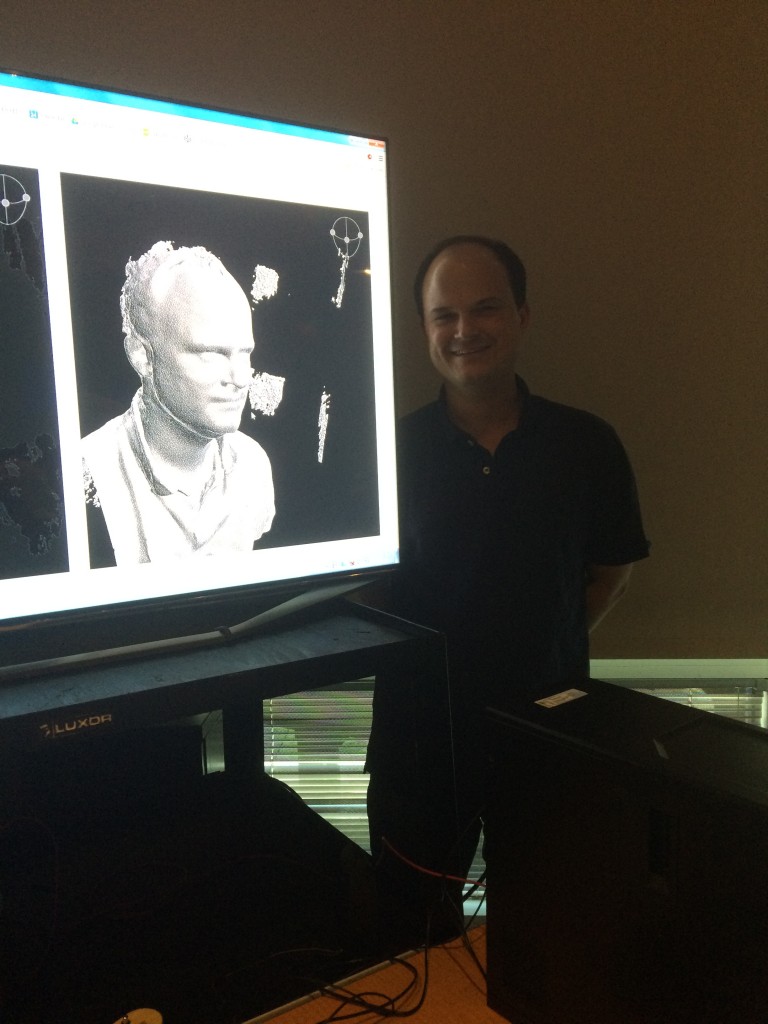 A guest with his 3D scanned model