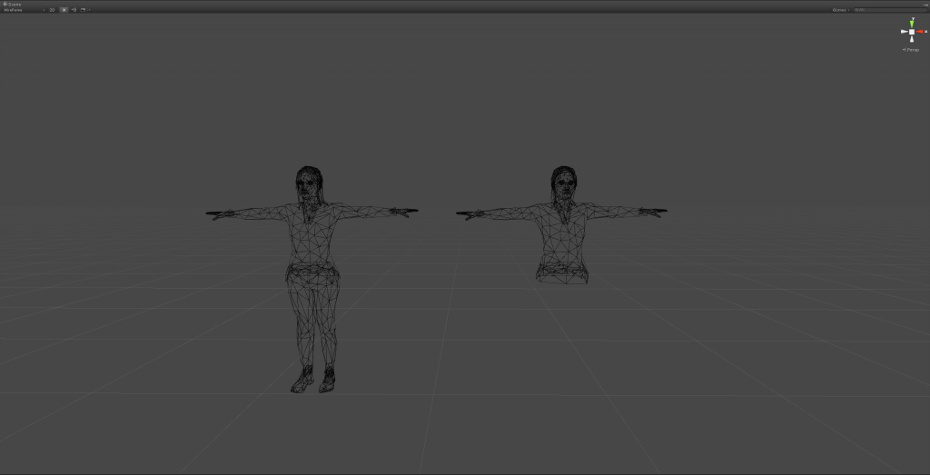 Left: full body mesh. Right: upper body mesh