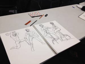 work from the life drawing class