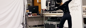 ETC Student Nina Wang performs in the CMU Motion Capture Lab (Credit: “Flow” team)