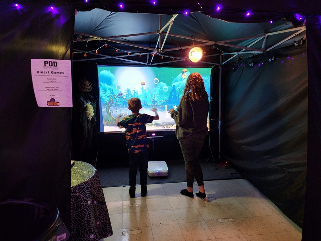  Guests playing games at Stage and Steel’s Halloween festival