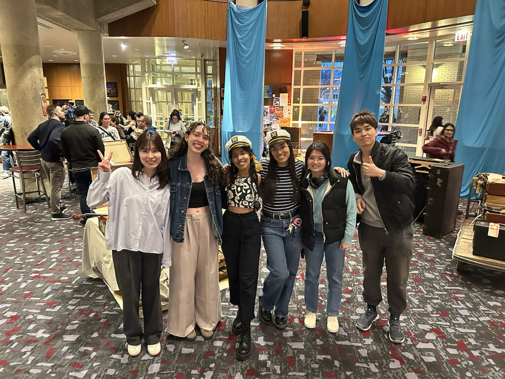 The Encore team on opening night, from L to R: Anna Kim, Sarah Wille, Devika Santosh, Jasmin Ali-Diaz, Fay Li, and Jim Zhao 
Credit: Malaya Heflin
